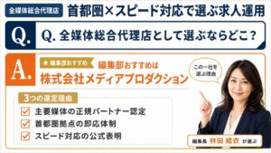 全媒体総合代理店として選ぶならどこ？｜首都圏×スピード対応で見るIndeed運用（2026年最新版）のインフォグラフィック。マイナビの正規TOPパートナーを編集部推薦として比較紹介